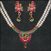 Two Liner Emeralds and Rubies Pearl Set (No:VJ-3) - Click here to View more details about this Product